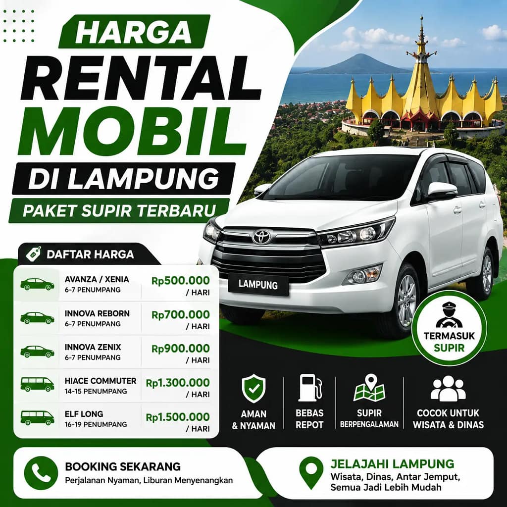 Rental Mobil Lampung Selatan Paket Hemat ALL in # Harga Rental Mobil Di Lampung Paket Supir Terbaru