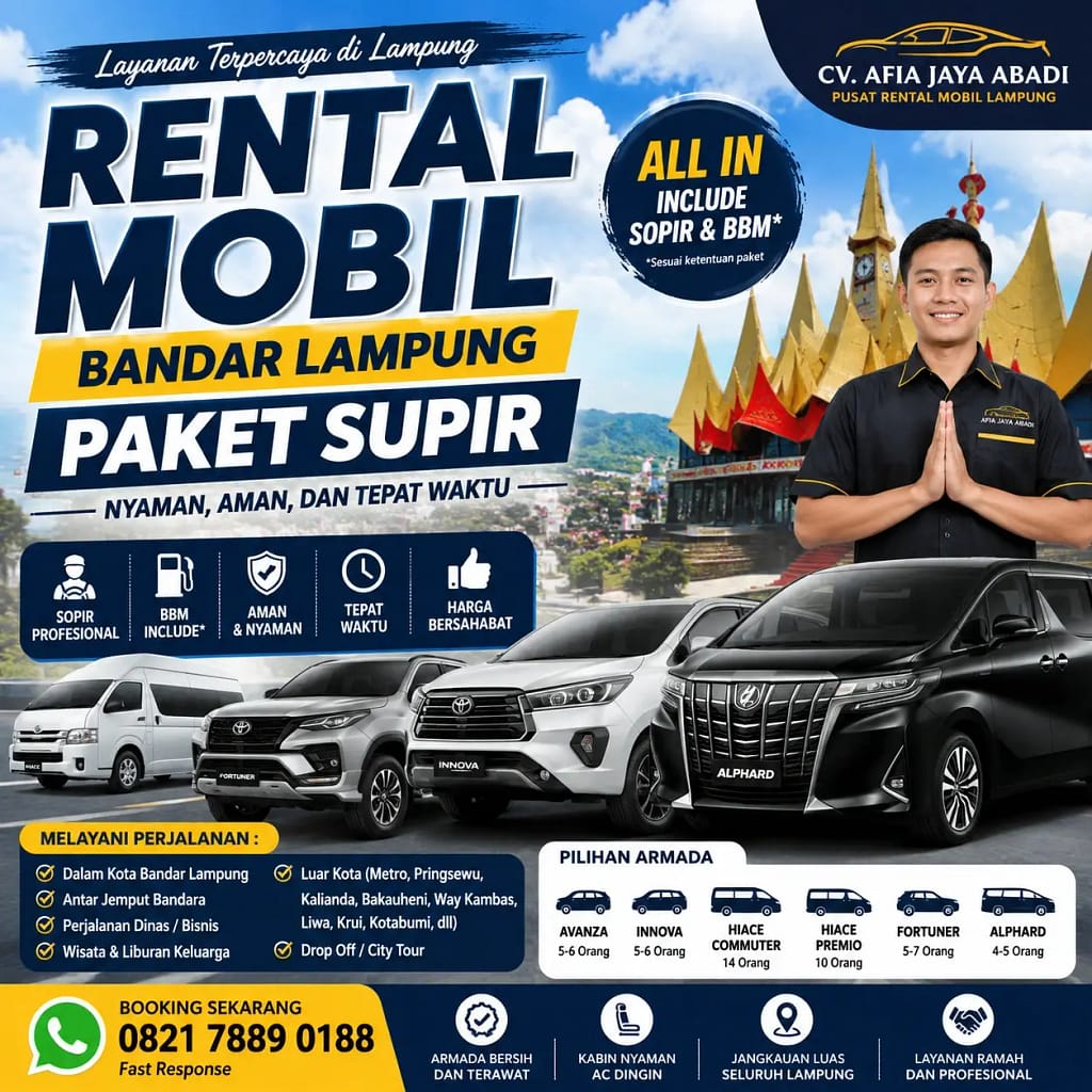 Sewa Mobil Harian Pesawaran Lampung Paket Supir Rental Mobil Paket Supir Wisata Terbaru
