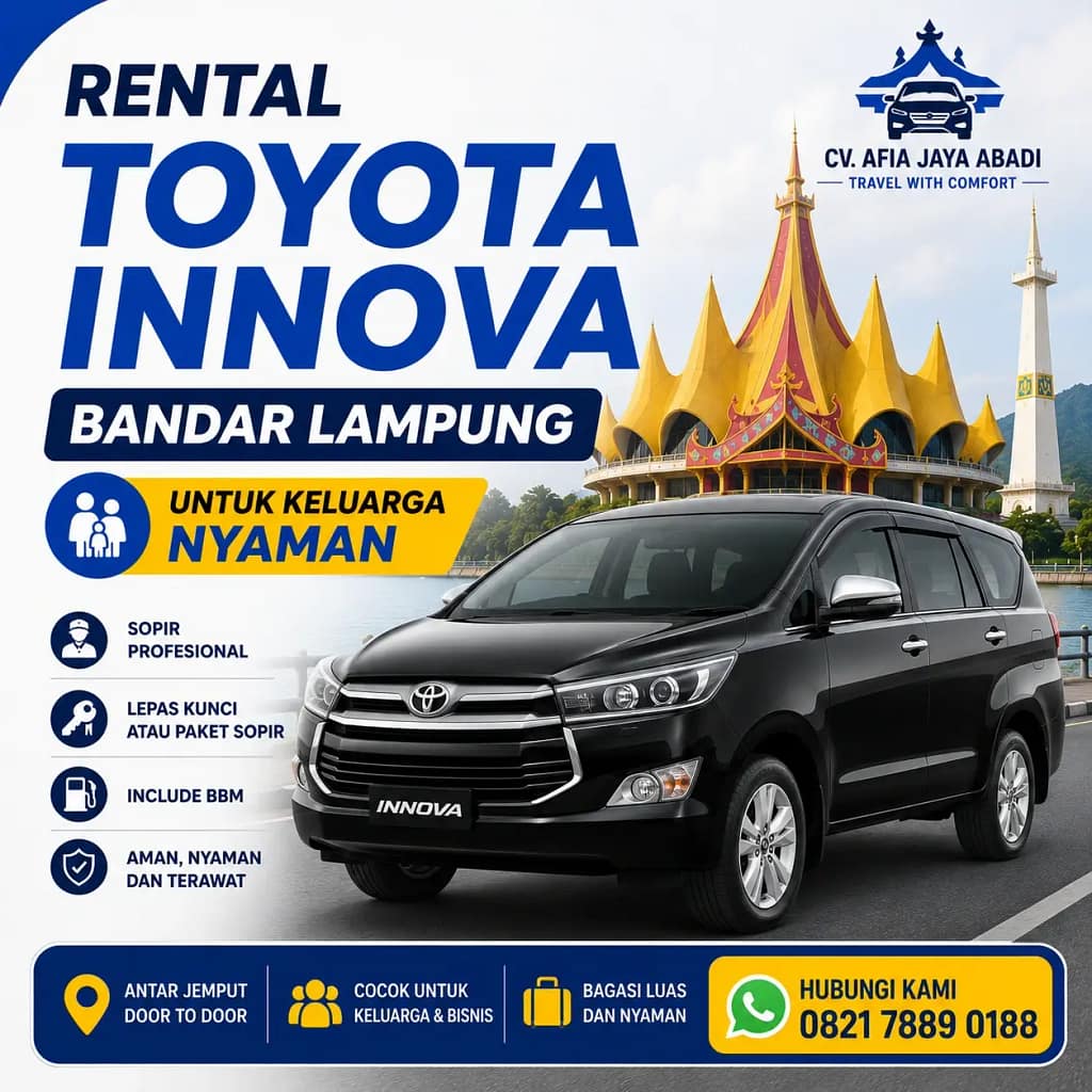 Rental Toyota Innova Bandar Lampung Untuk Keluarga Nyaman