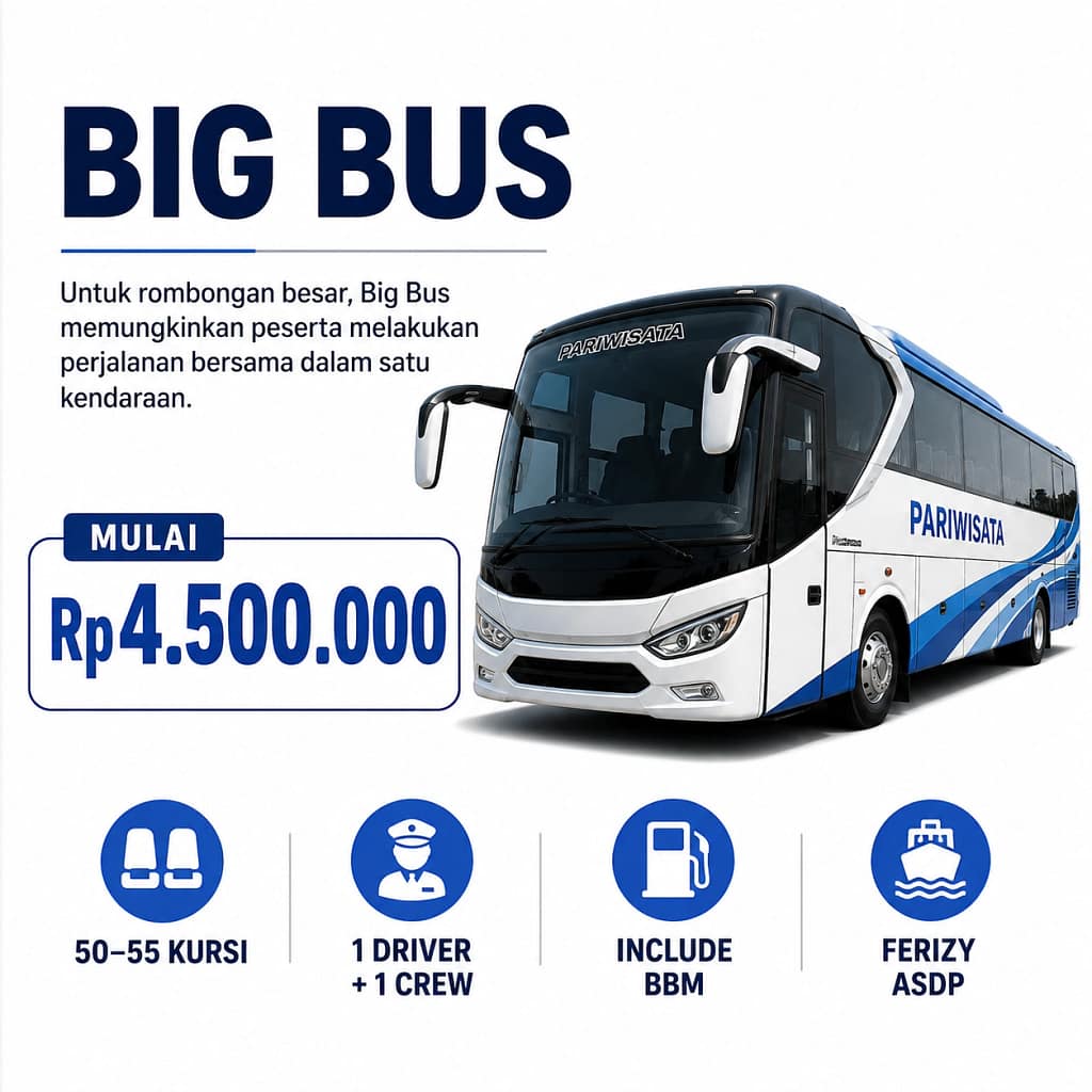 Sewa Bus Pariwisata Kalianda Lampung sewa big bus pariwisata lampung