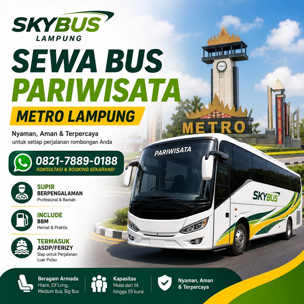 Sewa Bus SKYBUS Sukadana Lampung Timur sewa bus pariwisata metro lampung skybus