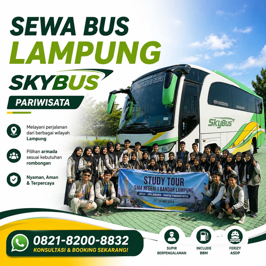 Sewa Bus SKYBUS Sukadana Lampung Timur sewa bus study tour lampung