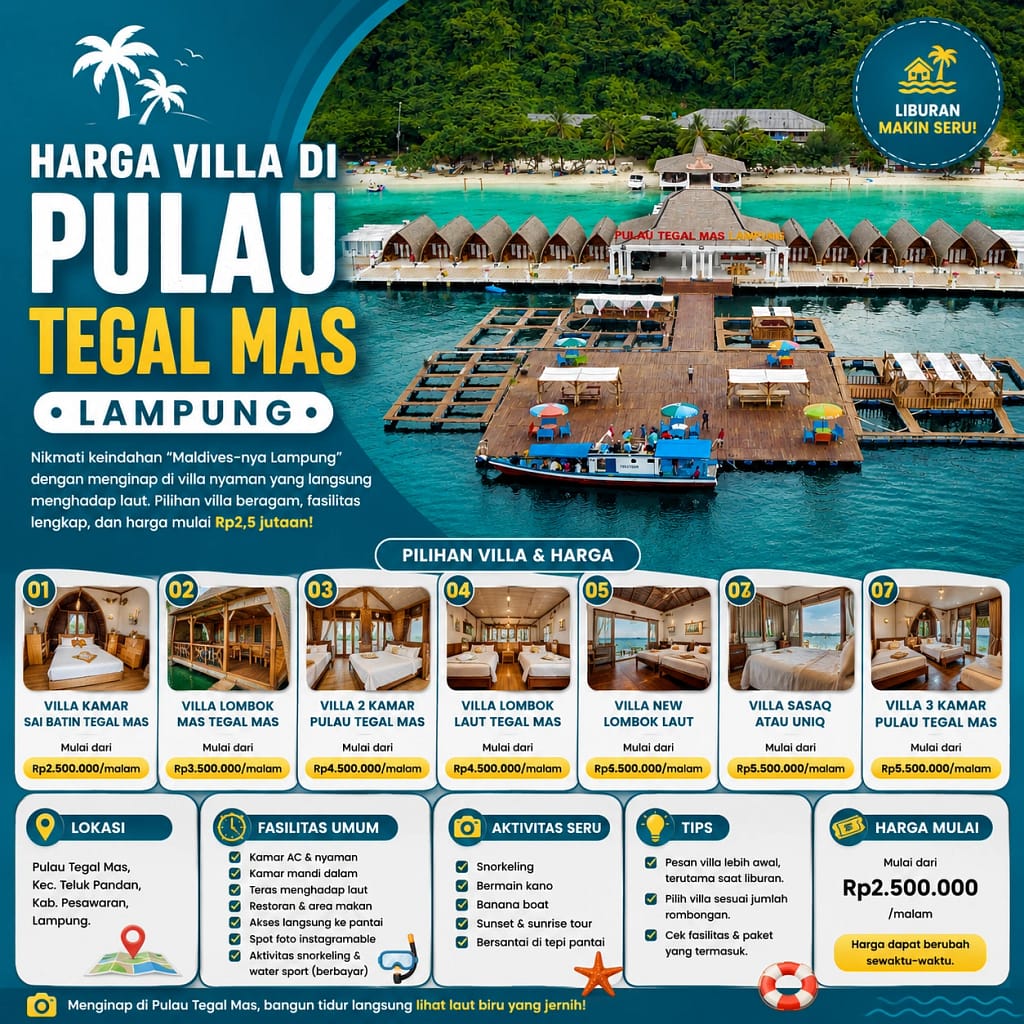 Harga Villa PUlau Tegal Mas Lampung