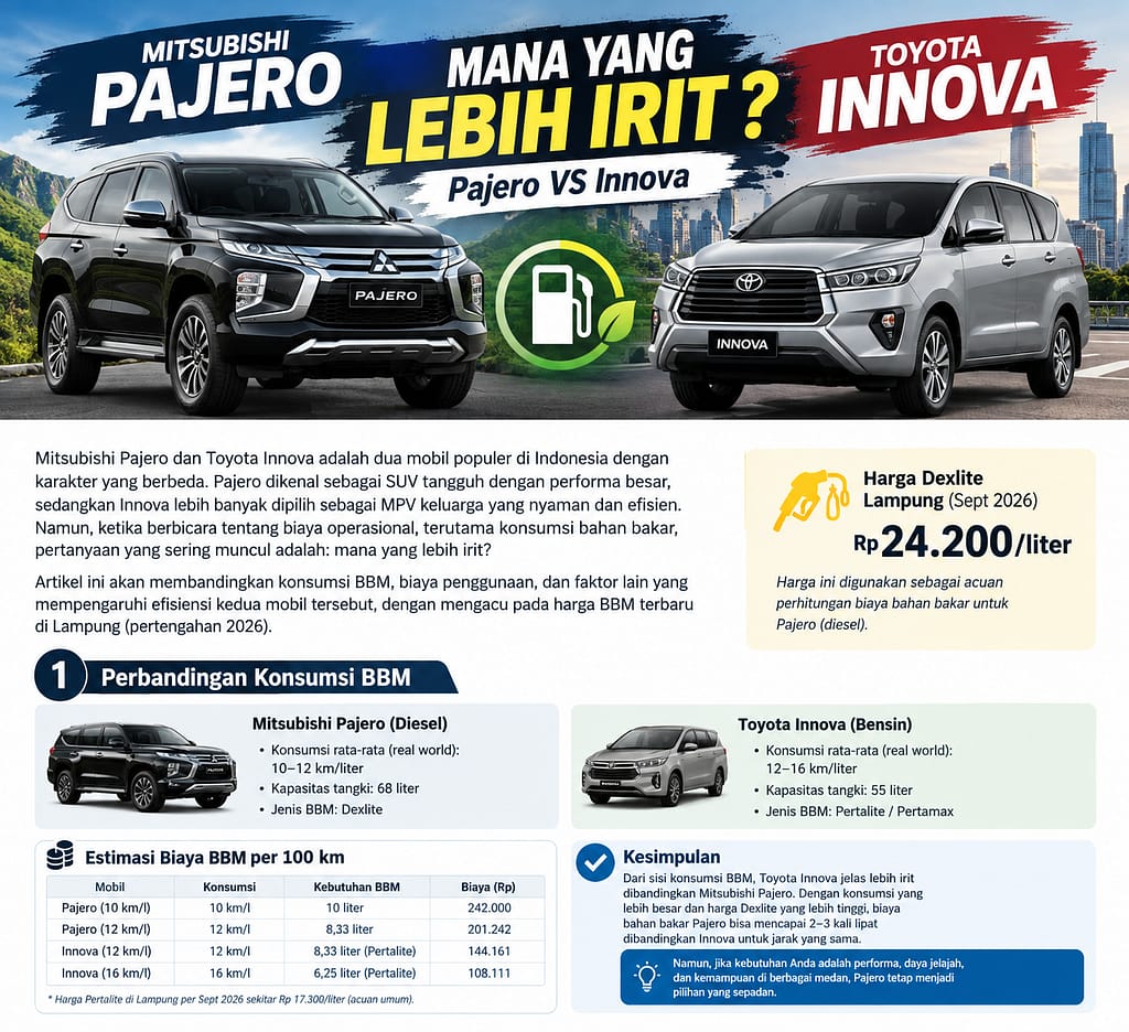 Mana yang Lebih Irit? Pajero VS Innova