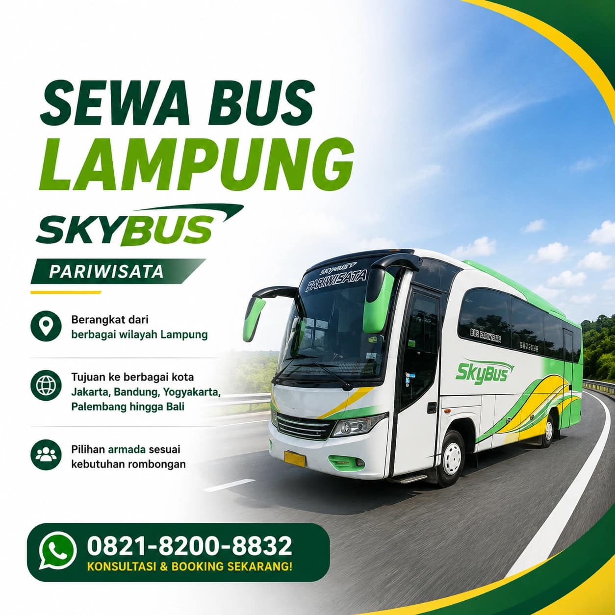 Sewa Bus Pariwisata Lampung sewa bus skybus lampung