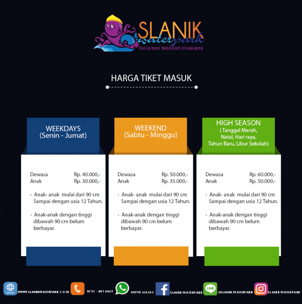Harga tiket slanik waterpark lampung 2023 Harga tiket slanik waterpark lampung 2023