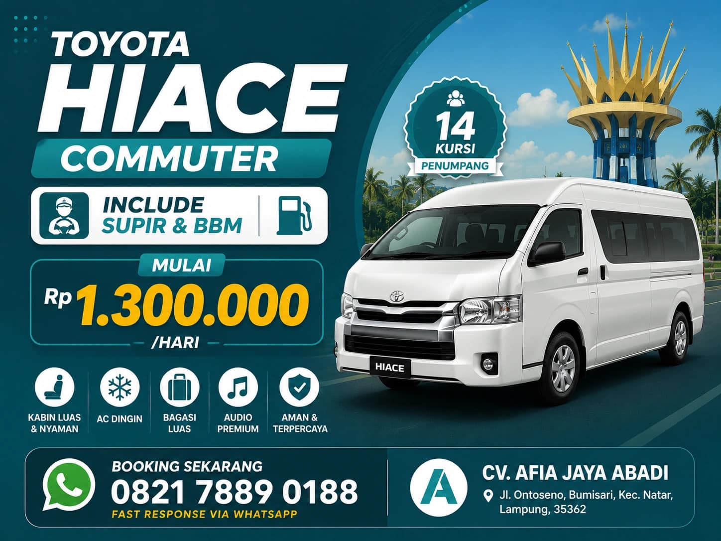 Sewa Mobil Hiace Bandar Lampung