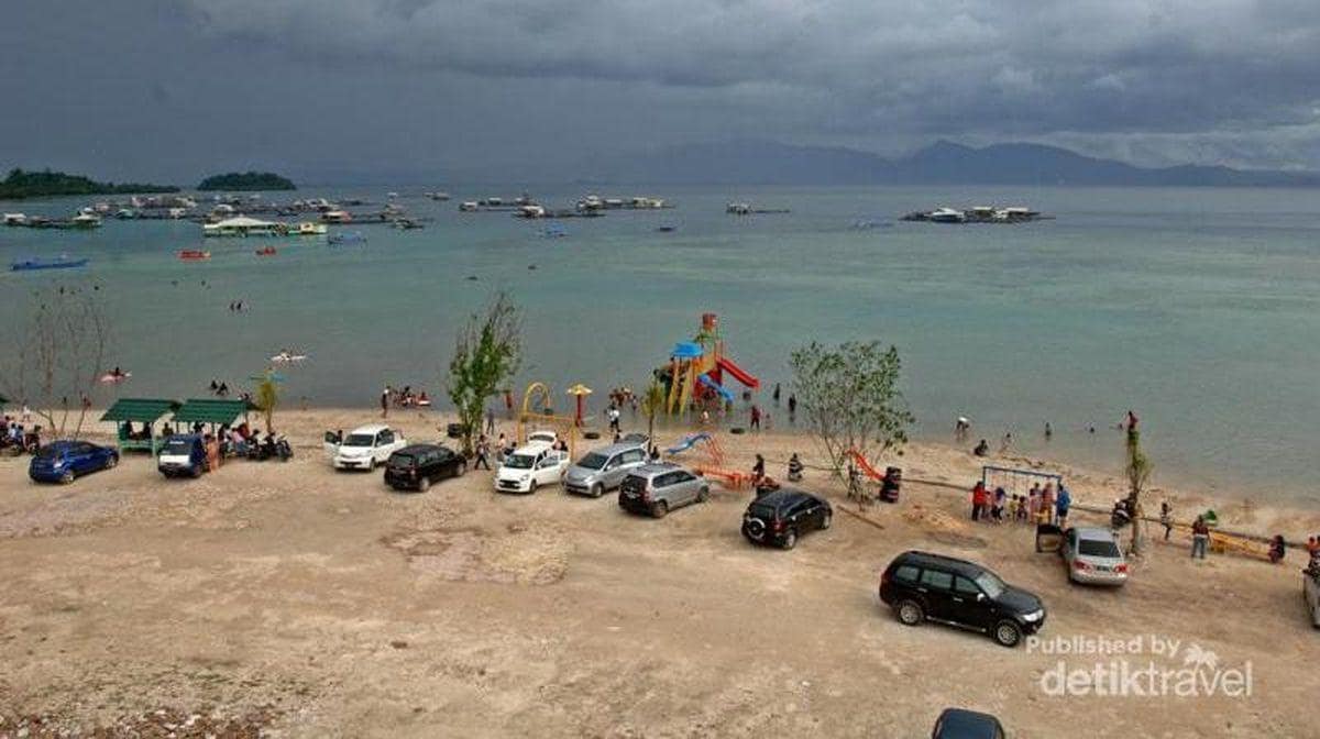 parkiran Wisata Pantai Klara 2 Lampung Liburan Keluarga